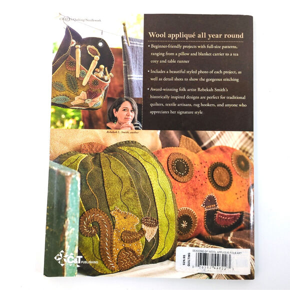 Seasons of Wool Applique Folk Art Book 12 Projects Rebekah L Smith Quilting 2017 - Picture 2 of 5